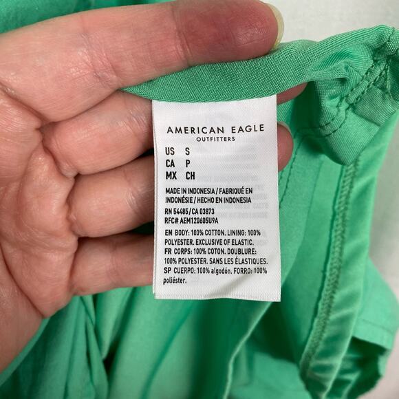 American Eagle Green Tiered Babydoll Mini Dress Sz.S NWT - Picture 13 of 15